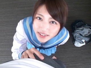 Excellent blowjob in POV with young Mayu Shiina