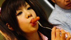 Shino Nakamura Asian model gets her cunt cream filled
