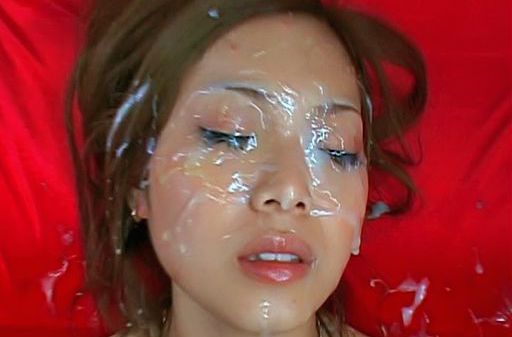 Miho Maeshima Naughty Asian doll gets her face loaded with cum