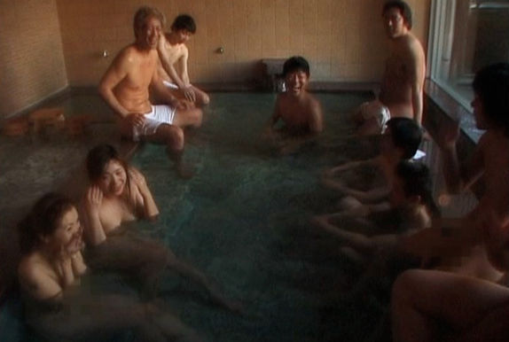 Japanese babe in hot gangbang action