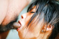 Miki Urehara Asian model is tied to a pillar in giving a blow job