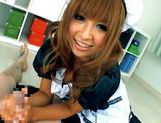 Kokomi Naruse is wearing a sexy maid suit ready to serve blowjobs for free