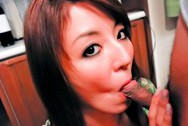 Rika Tamura Asian babe sucks cock on the first date