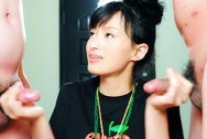Cum Loving Mioo Kanna Gets Two Dicks To Suck Off