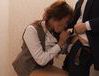 Office Bathroom Blowjob With Kaori Sucking Him Off