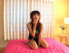 Young and sexy Azumi Harusaki rims and sucks pov style